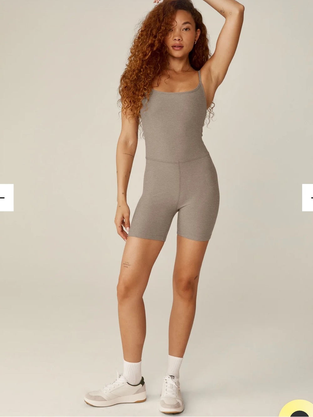 Beyond Yoga Spacedye™ Keep Pace Biker Jumpsuit Size XS in Birch Heather